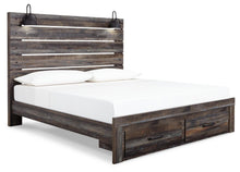 Load image into Gallery viewer, Drystan King Panel Bed with Storage with Mirrored Dresser
