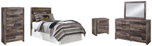 Load image into Gallery viewer, Derekson Twin Panel Headboard Bed with Mirrored Dresser, Chest and Nightstand
