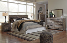 Load image into Gallery viewer, Derekson King Panel Headboard Bed with Mirrored Dresser, Chest and Nightstand
