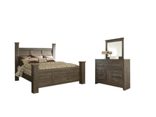 Load image into Gallery viewer, Juararo California King Poster Bed with Mirrored Dresser
