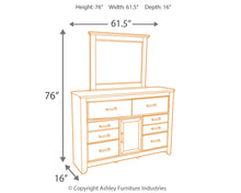 Load image into Gallery viewer, Juararo King/California King Panel Headboard Bed with Mirrored Dresser
