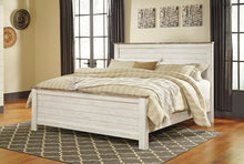 Load image into Gallery viewer, Willowton King Panel Bed with Mirrored Dresser
