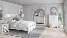 Load image into Gallery viewer, Altyra Queen Bookcase Headboard Bed with Mirrored Dresser, Chest and Nightstand
