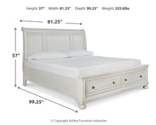 Load image into Gallery viewer, Robbinsdale California King Sleigh Bed with Storage with Mirrored Dresser
