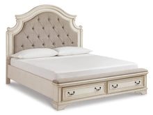 Load image into Gallery viewer, Realyn Queen Upholstered Bed with Mirrored Dresser

