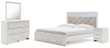 Load image into Gallery viewer, Altyra King Upholstered Storage Bed with Mirrored Dresser and Nightstand
