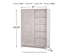 Load image into Gallery viewer, Paxberry Queen Panel Bed with Mirrored Dresser, Chest and Nightstand
