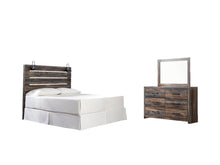 Load image into Gallery viewer, Drystan King Panel Headboard Bed with Mirrored Dresser

