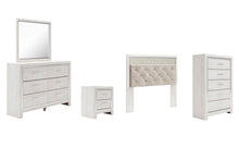 Load image into Gallery viewer, Altyra Queen Panel Headboard Bed with Mirrored Dresser, Chest and Nightstand
