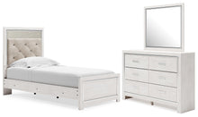 Load image into Gallery viewer, Altyra Twin Panel Bed with Mirrored Dresser
