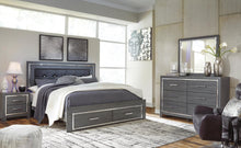 Load image into Gallery viewer, Lodanna King Panel Bed with 2 Storage Drawers, Dresser, Mirror and Nightstand
