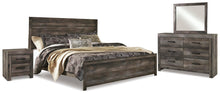 Load image into Gallery viewer, Wynnlow King Panel Bed with Mirrored Dresser and Nightstand
