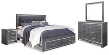 Load image into Gallery viewer, Lodanna King Panel Bed with 2 Storage Drawers, Dresser, Mirror and Nightstand
