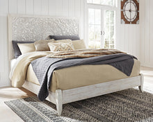 Load image into Gallery viewer, Paxberry King Panel Bed with Mirrored Dresser

