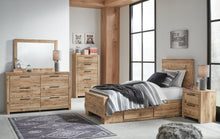 Load image into Gallery viewer, Hyanna Twin Panel Bed with 1 Side Storage, Dresser, Mirror, Chest and Nightstand
