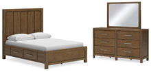 Load image into Gallery viewer, Cabalynn Queen Panel Bed with Storage with Mirrored Dresser

