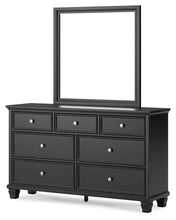 Load image into Gallery viewer, Lanolee Queen Panel Bed with Mirrored Dresser and Nightstand
