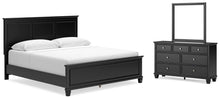 Load image into Gallery viewer, Lanolee King Panel Bed with Mirrored Dresser
