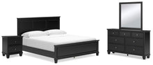 Load image into Gallery viewer, Lanolee California King Panel Bed with Mirrored Dresser and Nightstand
