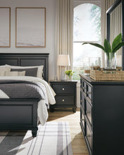 Load image into Gallery viewer, Lanolee California King Panel Bed with Mirrored Dresser and Nightstand
