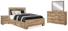 Load image into Gallery viewer, Hyanna Queen Panel Bed with 2 Side Storage, Dresser, Mirror and Nightstand
