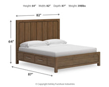 Load image into Gallery viewer, Cabalynn King Panel Bed with Storage with Mirrored Dresser

