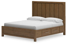 Load image into Gallery viewer, Cabalynn California King Panel Bed with Storage with Mirrored Dresser and Nightstand
