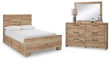 Load image into Gallery viewer, Hyanna Full Panel Bed with Storage with Mirrored Dresser
