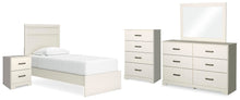 Load image into Gallery viewer, Stelsie Twin Panel Bed with Mirrored Dresser, Chest and Nightstand
