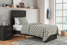 Load image into Gallery viewer, Belachime Twin Panel Bed with Mirrored Dresser and Nightstand
