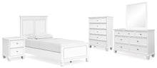 Load image into Gallery viewer, Fortman Twin Panel Bed with Mirrored Dresser, Chest and Nightstand
