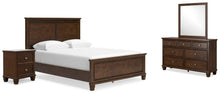 Load image into Gallery viewer, Danabrin Queen Panel Bed with Mirrored Dresser and Nightstand
