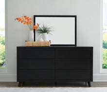 Load image into Gallery viewer, Danziar Queen Panel Bed with Mirrored Dresser
