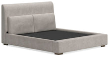 Load image into Gallery viewer, Cabalynn California King Upholstered Bed with Mirrored Dresser and Nightstand
