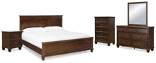 Load image into Gallery viewer, Danabrin King Panel Bed with Mirrored Dresser, Chest and Nightstand
