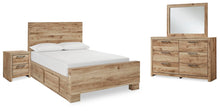 Load image into Gallery viewer, Hyanna Full Panel Bed with 1 Side Storage, Dresser, Mirror and Nightstand
