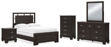 Load image into Gallery viewer, Covetown Full Panel Bed, Dresser, Mirror, Chest and Nightstand
