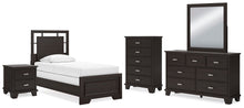 Load image into Gallery viewer, Covetown Twin Panel Bed, Dresser, Mirror, Chest and Nightstand
