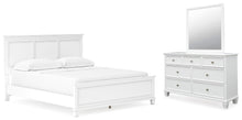 Load image into Gallery viewer, Fortman California King Panel Bed with Mirrored Dresser
