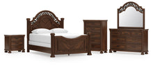 Load image into Gallery viewer, Lavinton Queen Poster Bed, Dresser, Mirror, Chest and Nightstand
