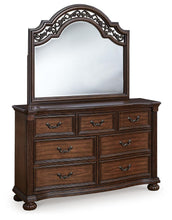 Load image into Gallery viewer, Lavinton California King Poster Bed with Mirrored Dresser and Nightstand

