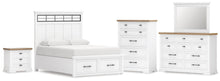 Load image into Gallery viewer, Ashbryn Queen Panel Storage Bed, Dresser, Mirror, Chest and Nightstand
