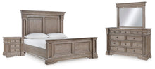 Load image into Gallery viewer, Blairhurst California King Panel Bed with Mirrored Dresser and Nightstand
