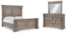 Load image into Gallery viewer, Blairhurst California King Panel Bed with Mirrored Dresser
