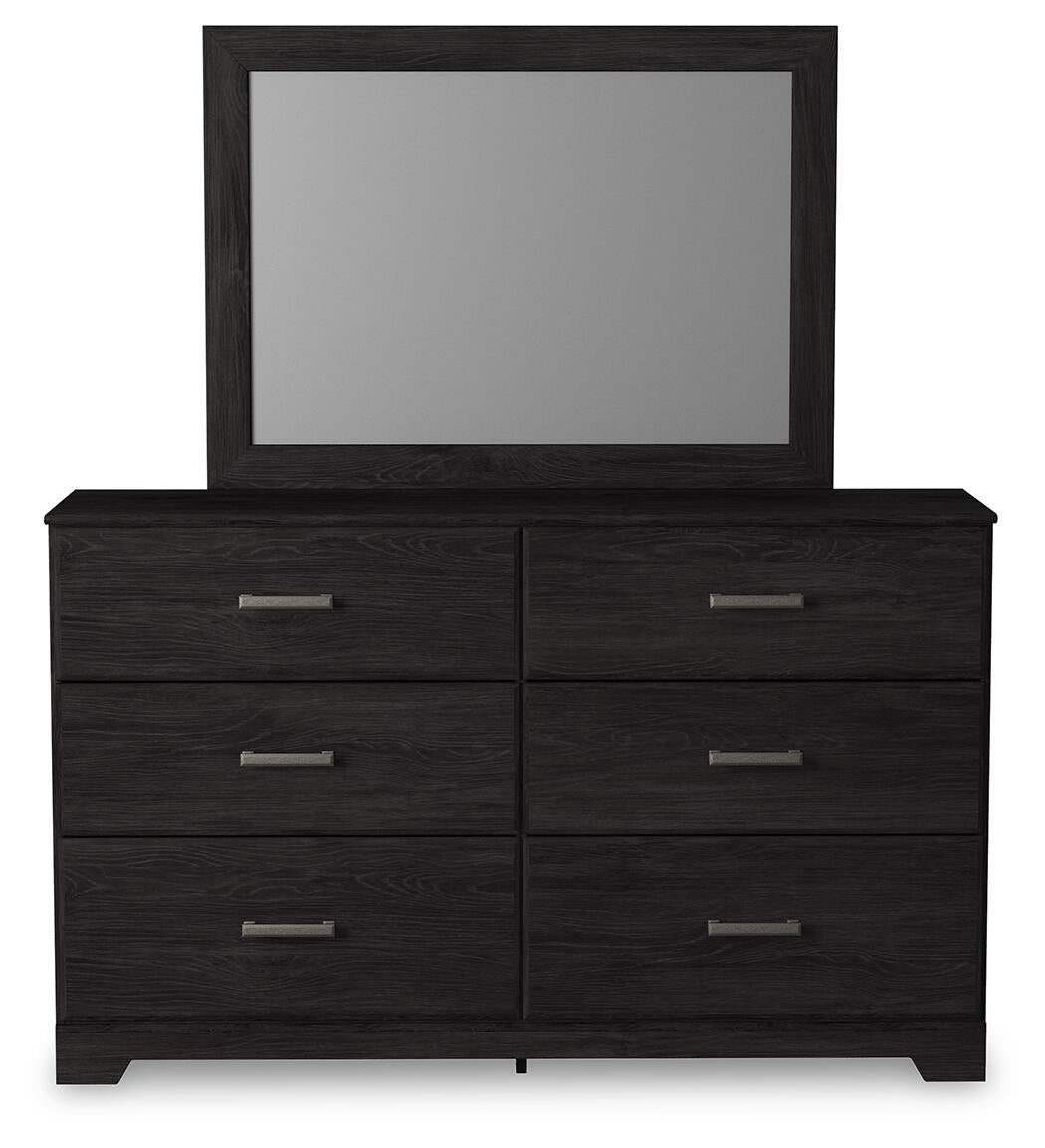 Load image into Gallery viewer, Belachime Full Panel Bed with Mirrored Dresser, Chest and Nightstand