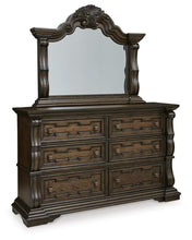 Load image into Gallery viewer, Maylee California King Upholstered Bed with Mirrored Dresser
