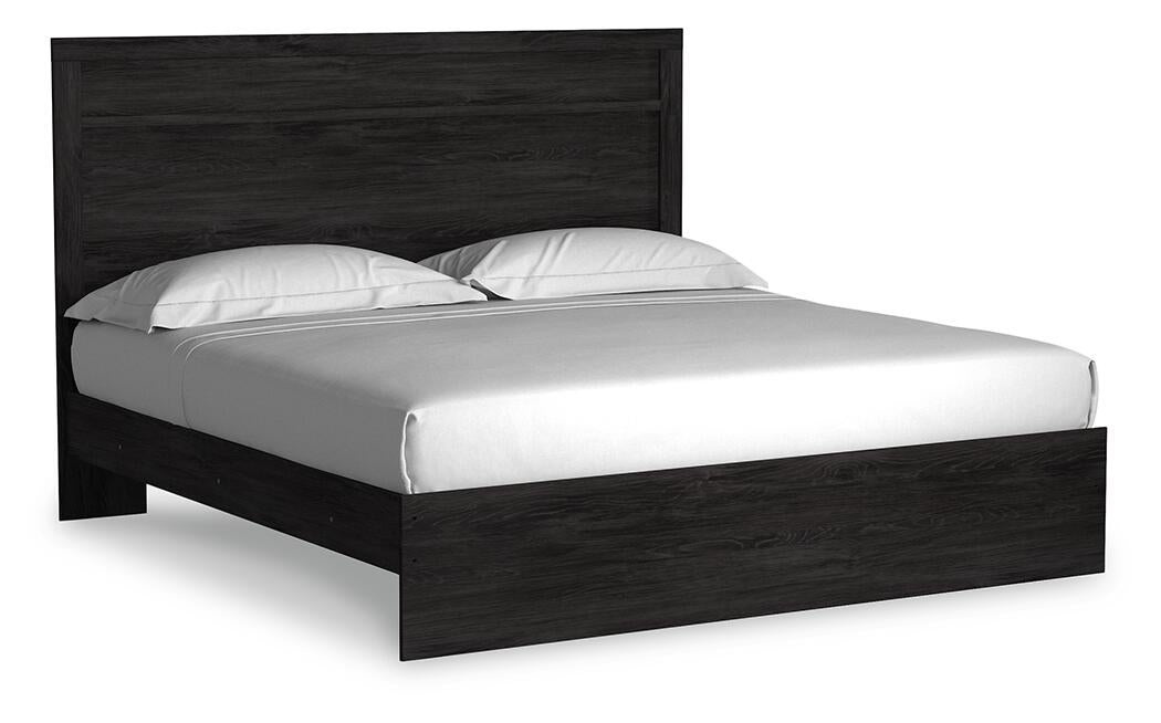 Load image into Gallery viewer, Belachime King Panel Bed with Mirrored Dresser and Nightstand