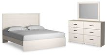 Load image into Gallery viewer, Stelsie King Panel Bed with Mirrored Dresser
