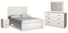 Load image into Gallery viewer, Stelsie Queen Panel Bed with Mirrored Dresser and Nightstand
