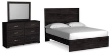 Load image into Gallery viewer, Belachime Queen Panel Bed with Mirrored Dresser
